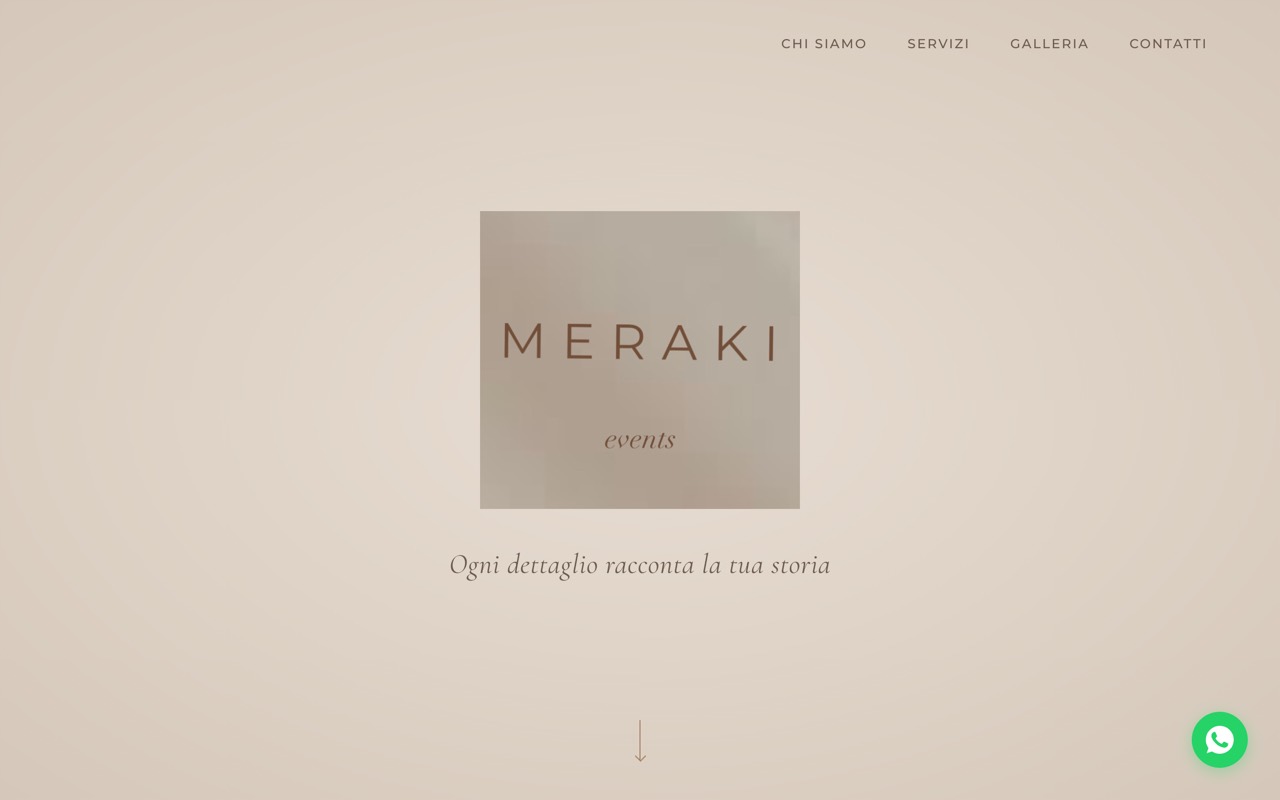 Home del sito di Meraki Events