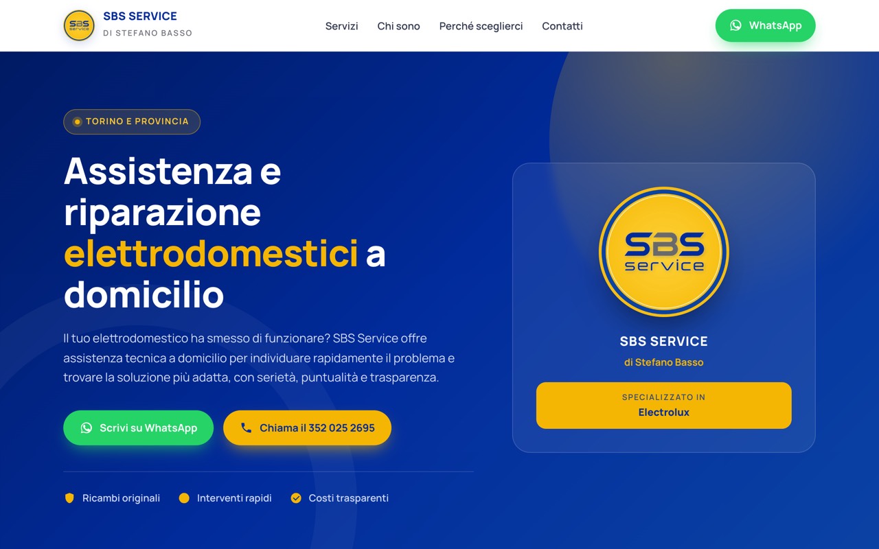 Home del sito di SBS Service di Stefano Basso